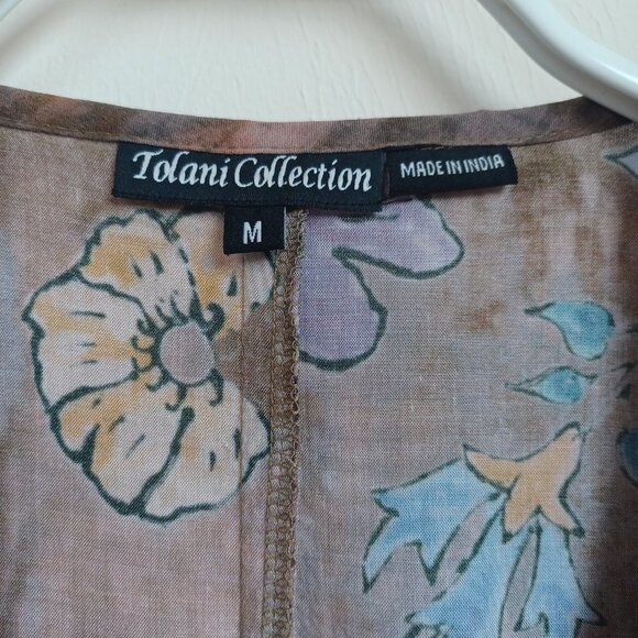 Tolani Tunic Dress Pleat Front Long Sleeve Blouse Soft Modal Womens size Medium - Picture 5 of 11